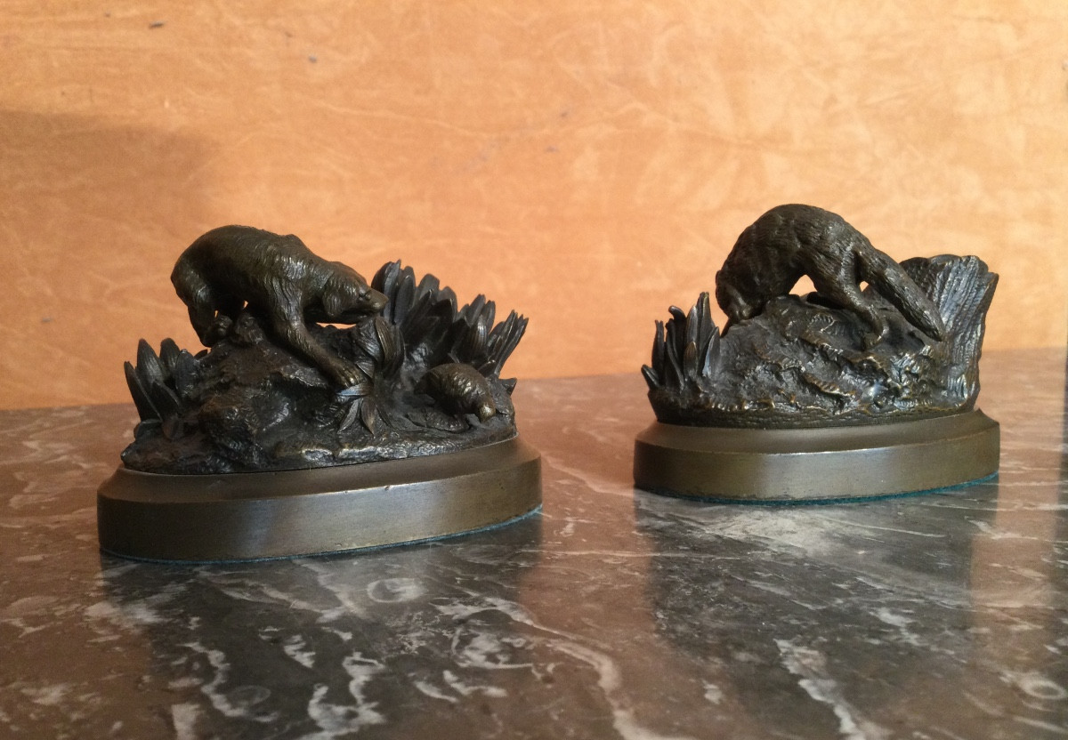 Two Very Small Animal And Hunting Bronzes-photo-6