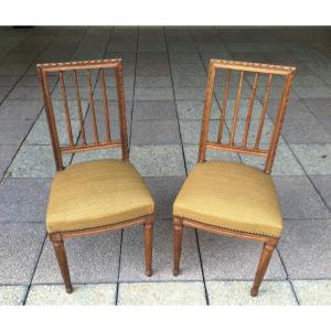 Pair Of Louis XVI Walnut Chairs