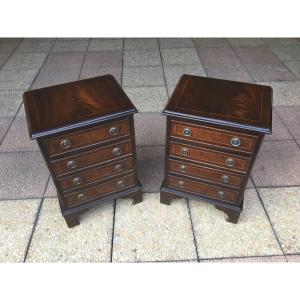 A Pair Of Small Low Chests Of Drawers