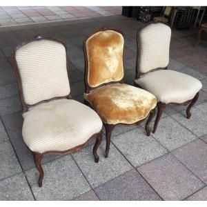 Three 18th Century Louis XV Flat Back Chairs That Can Be Sold Individually.