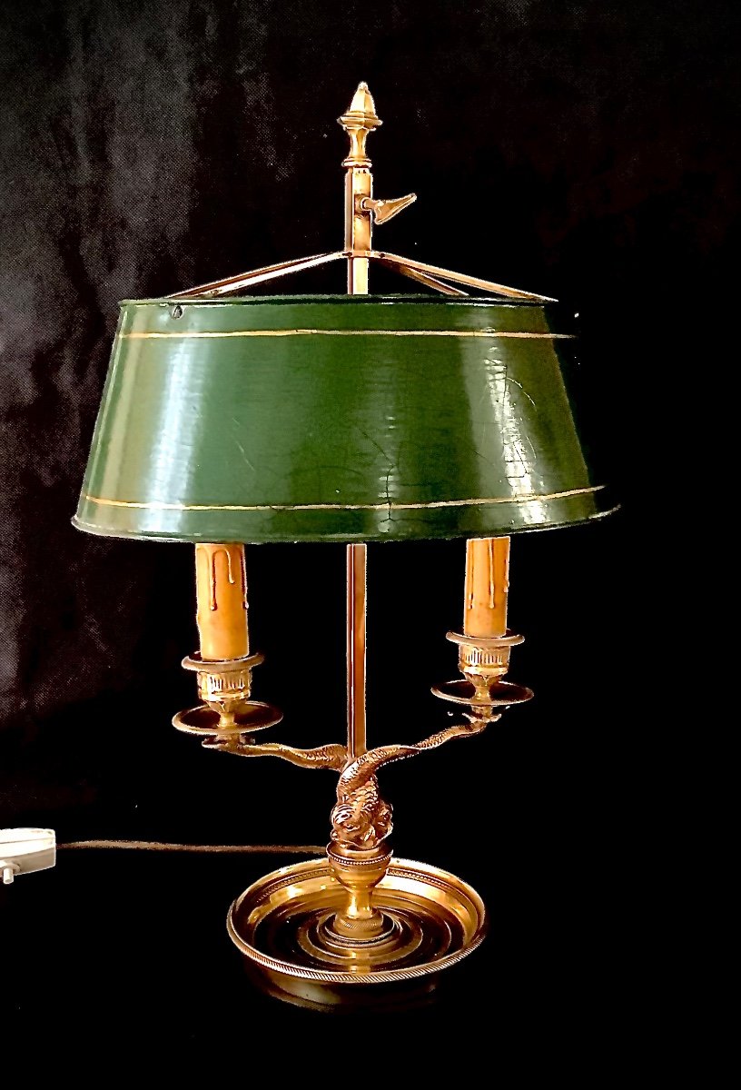 Bouillotte Lamp With Dolphins Louis XVI Style-photo-4