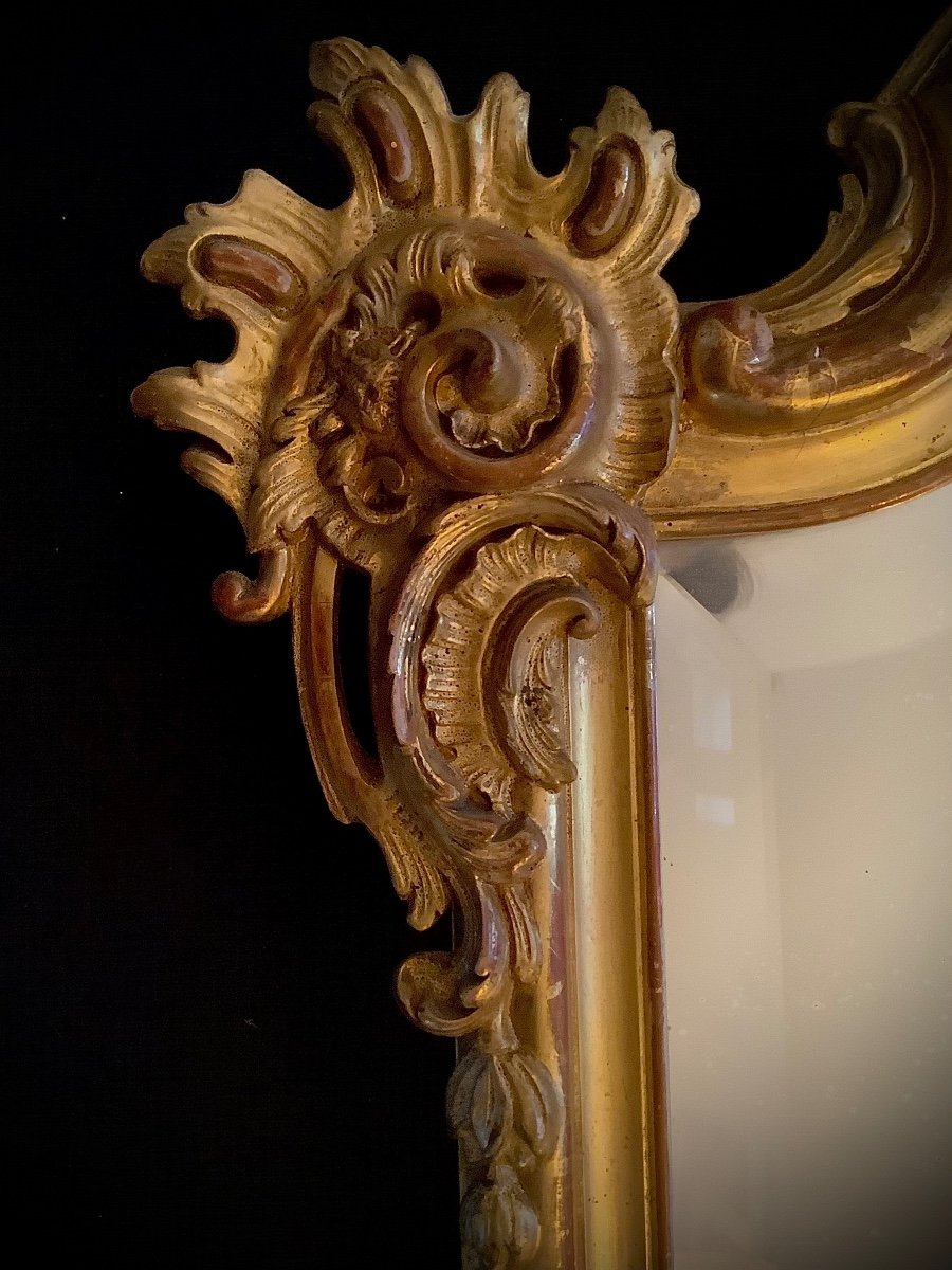 Miroir De Cheminée Bois Doré Style Louis XV -photo-3