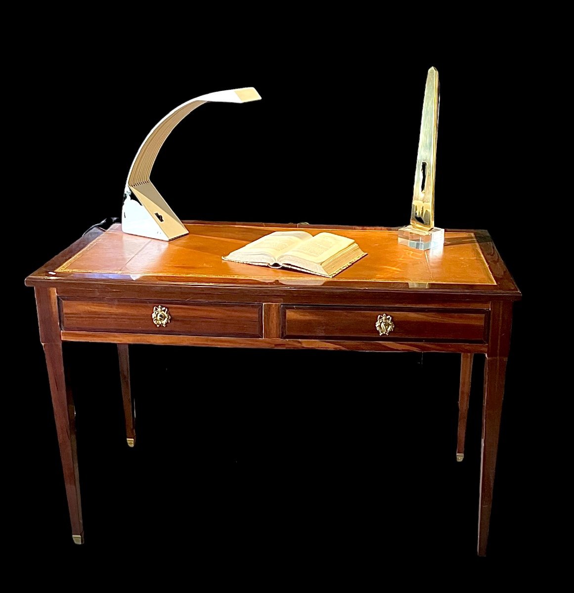 Petit Bureau Plat acajou époque Louis XVI -photo-2