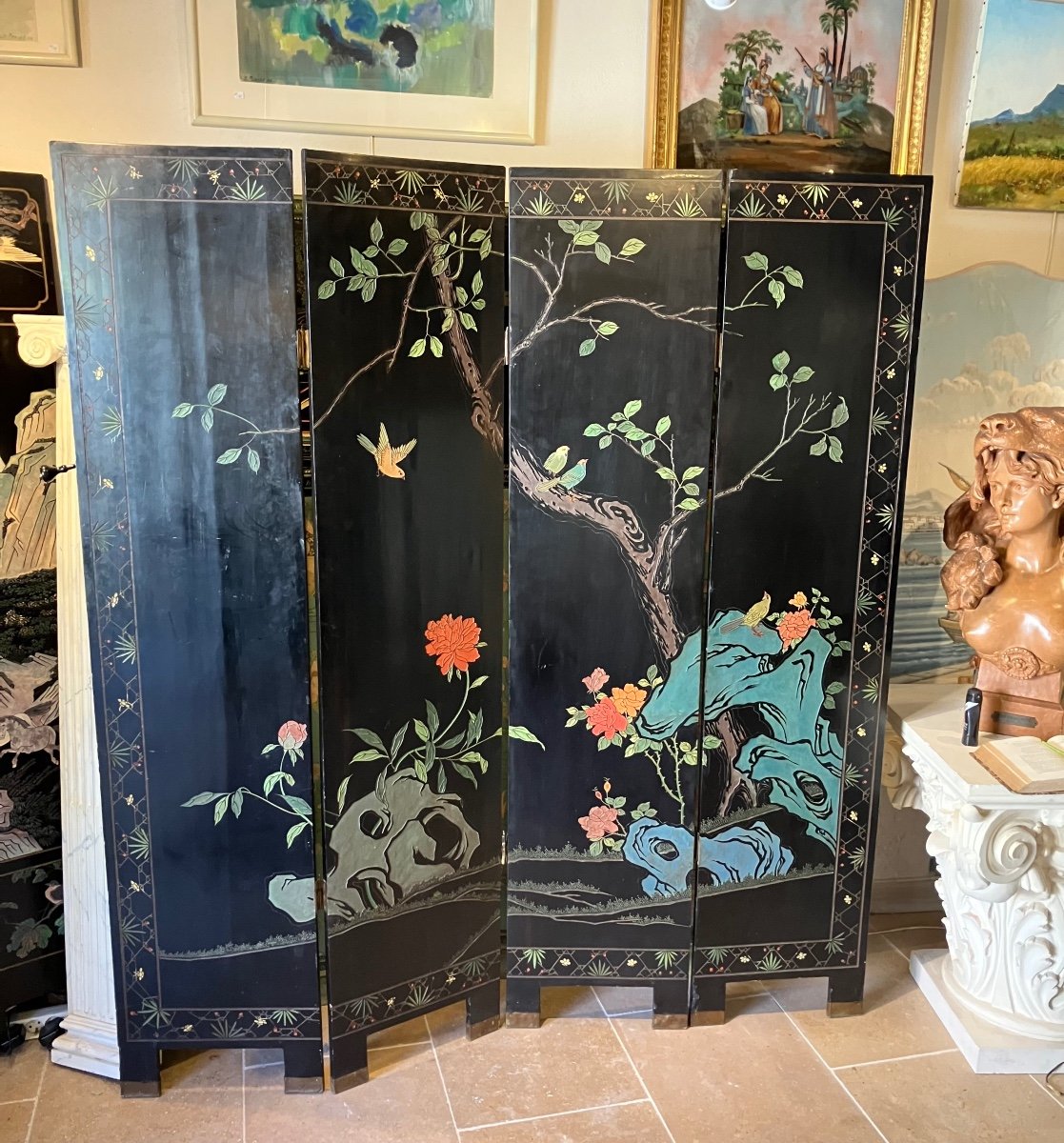 1930s Chinese Double Sided Screen-photo-4