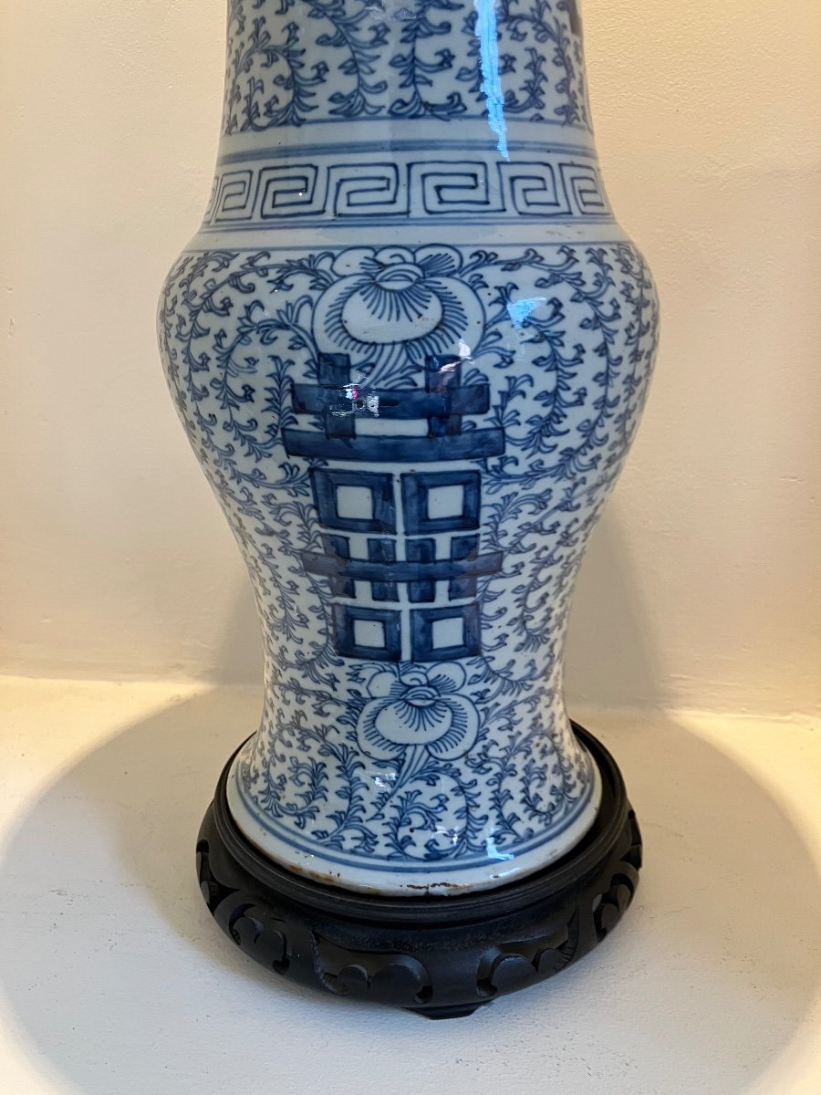 Chinese Blue Vase White Background Baluster Shape Mid 19th Century -photo-1