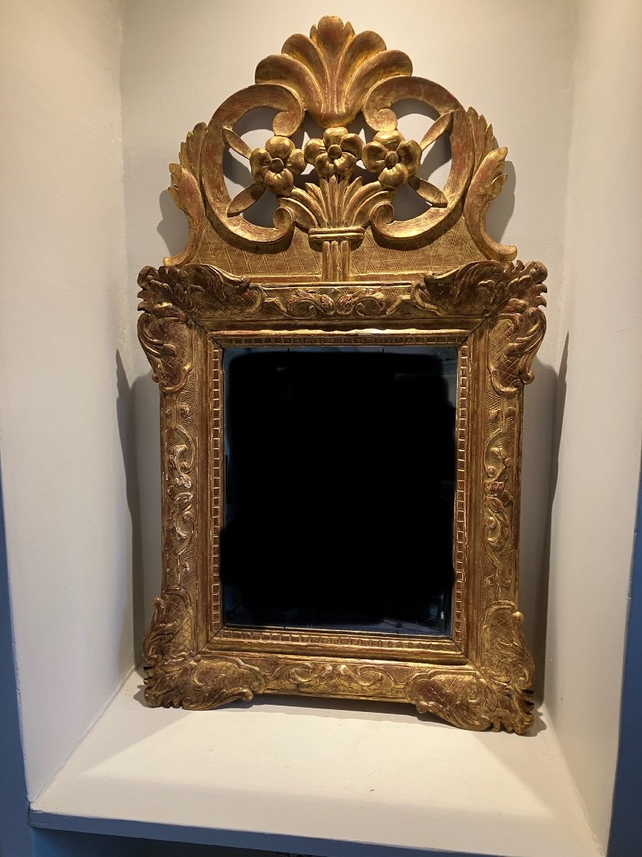 Regency Pediment Mirror Circa 19th Century -photo-2