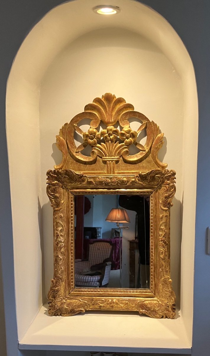 Regency Pediment Mirror Circa 19th Century -photo-3