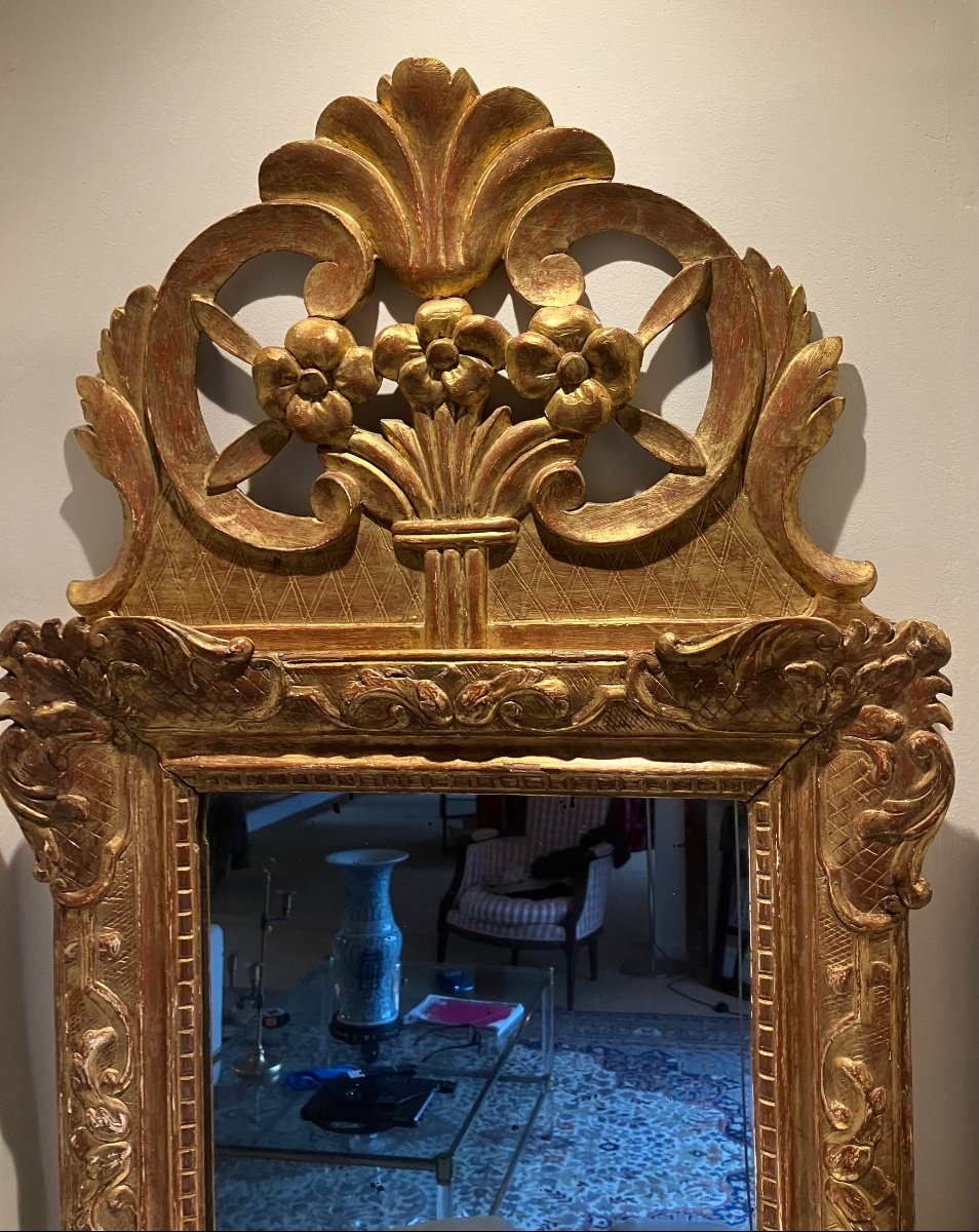 Regency Pediment Mirror Circa 19th Century -photo-4