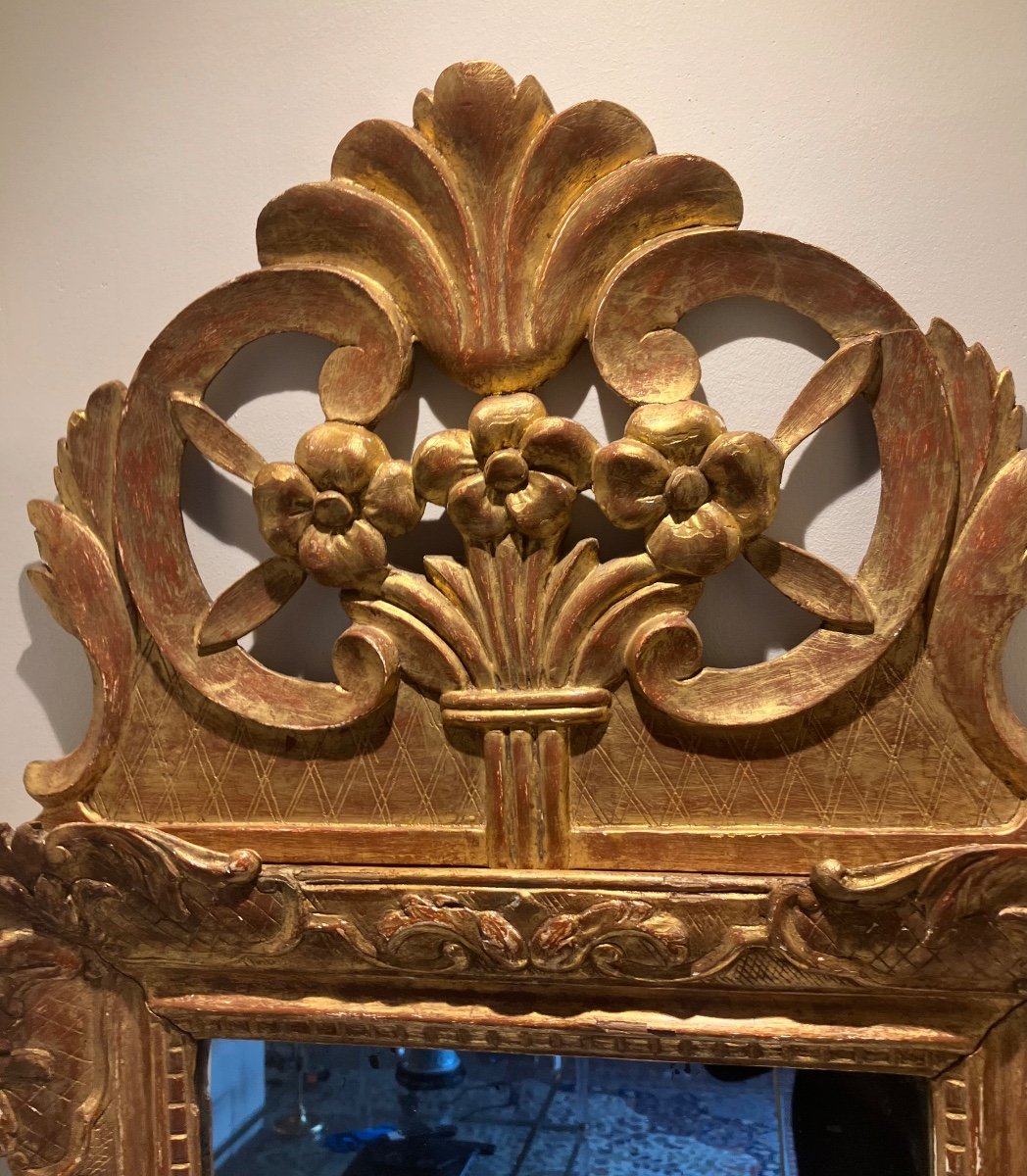 Regency Pediment Mirror Circa 19th Century -photo-2