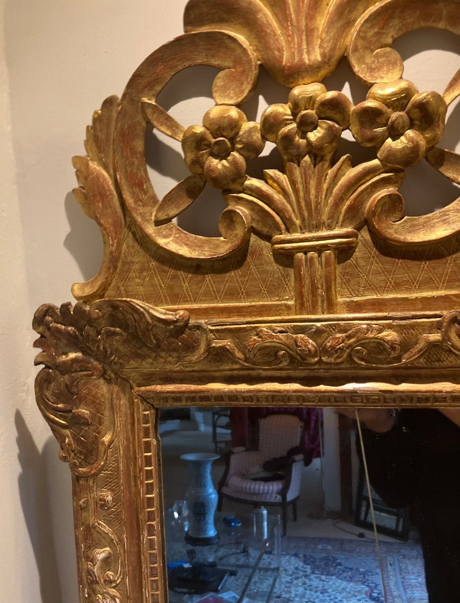 Regency Pediment Mirror Circa 19th Century -photo-3