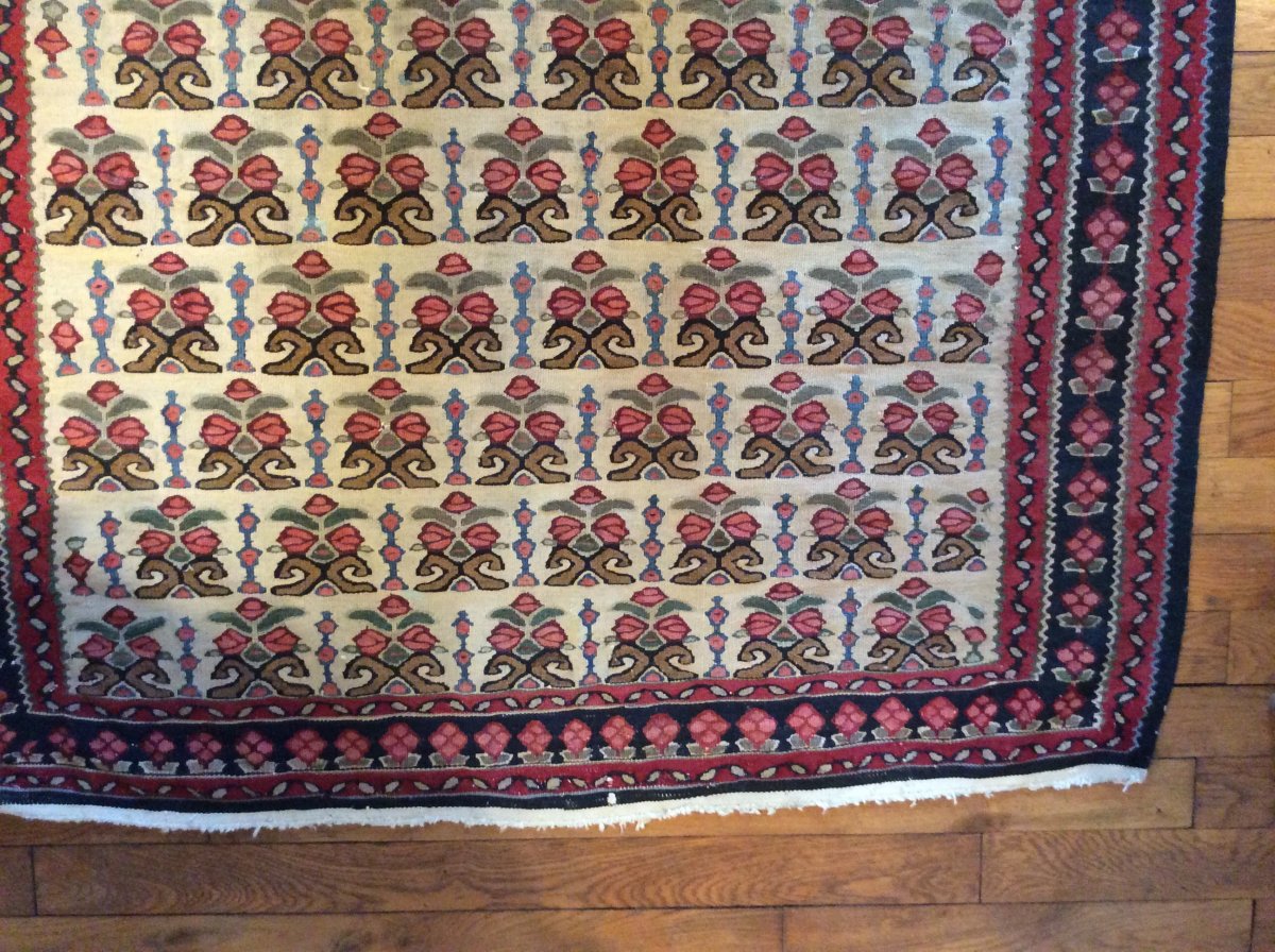 Tapis Kilim Senneh Persan Circa 1950 -photo-1