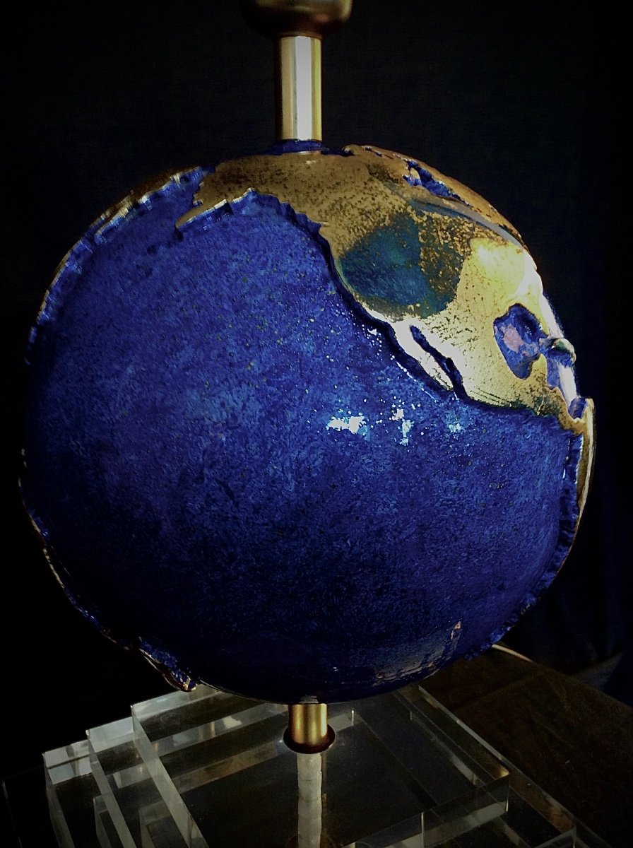 Globe Earth Lamp From The 1980s.-photo-6