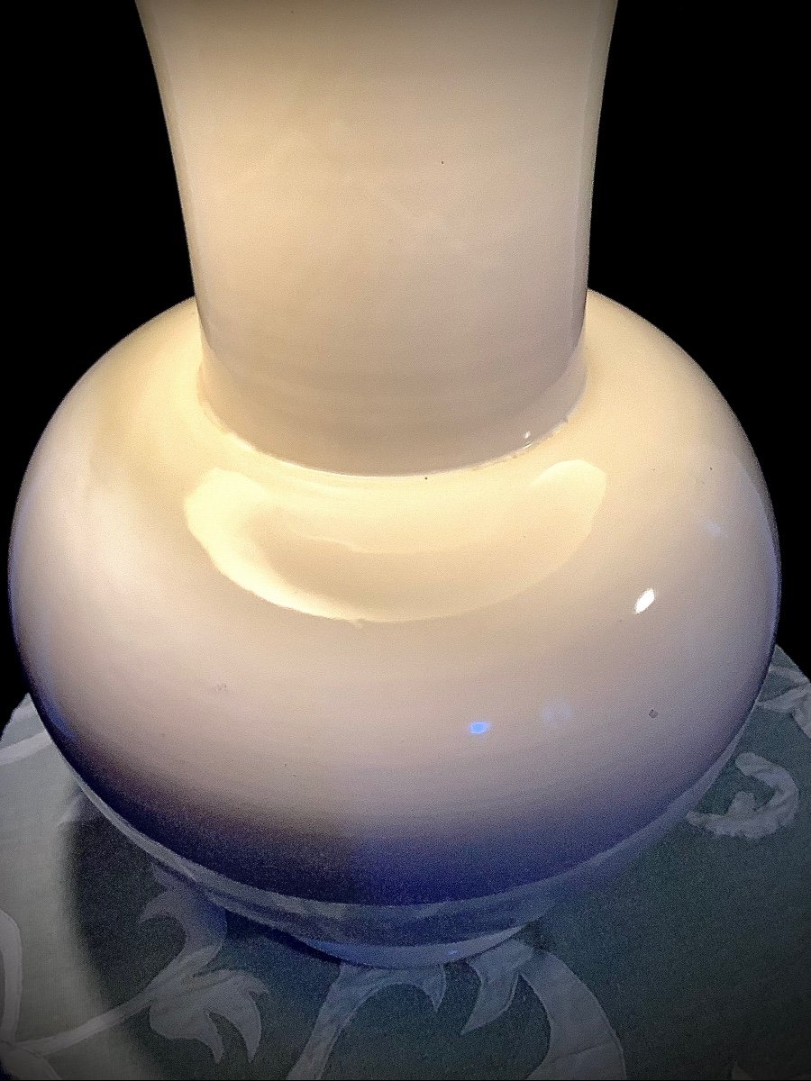 Glazed Ceramic Baluster Vase Lamp From The 1960s-photo-6