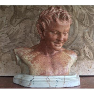 Terracotta Bust Of Laughing Satyr Said