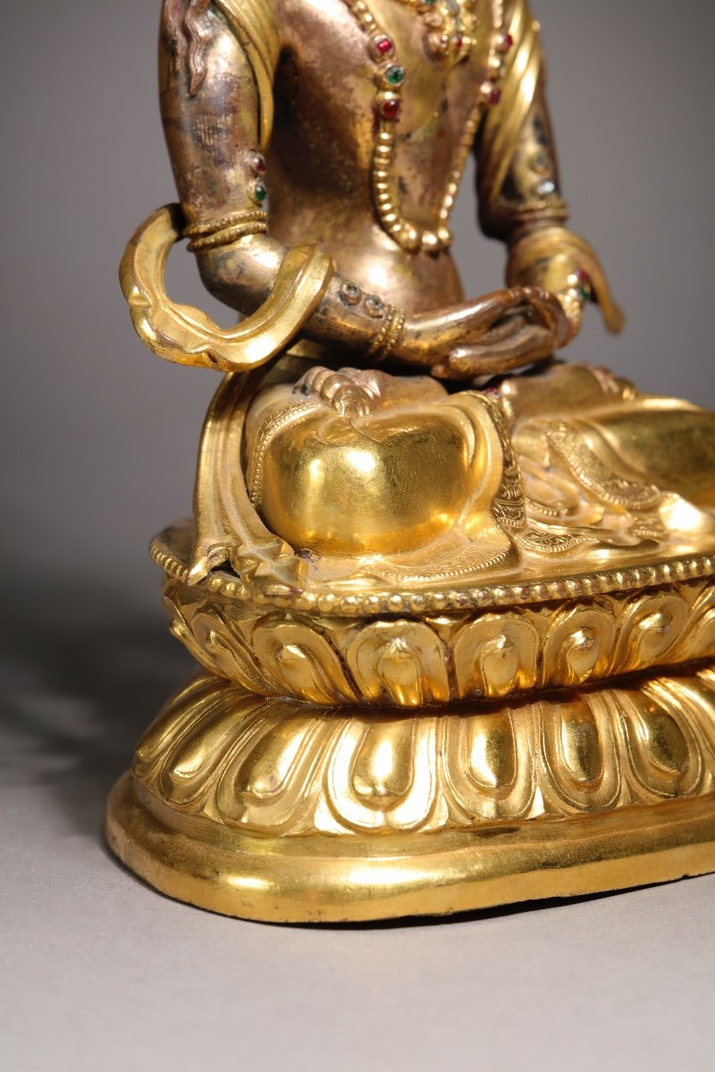 Buddha Amitayus Gilded Bronze-photo-4