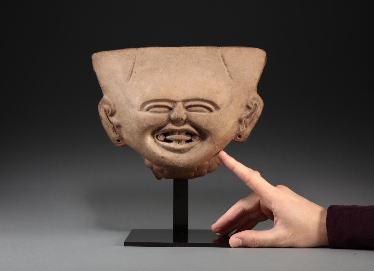 Pre-columbian Art, Veracruz Culture 6th-9th Century Ad, Smiling Head-photo-2