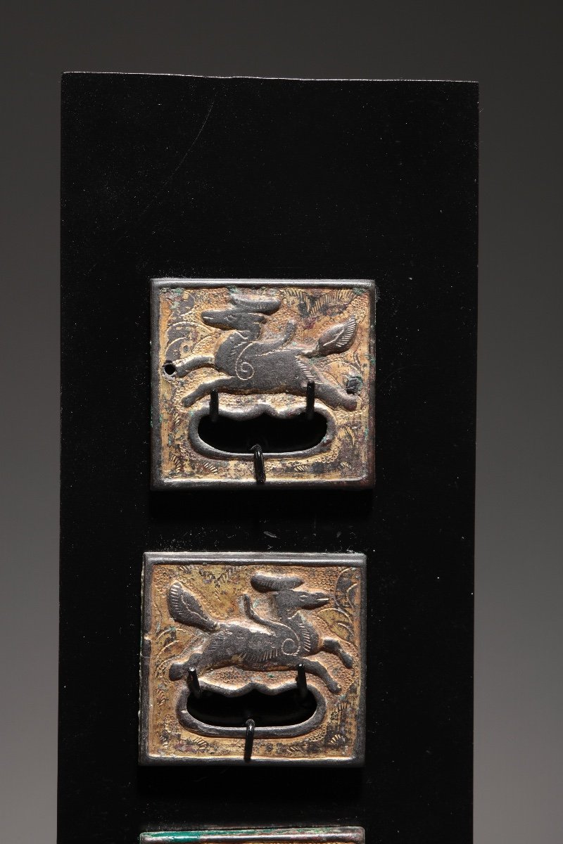 China, Liao Dynasty, Belt Bronze Plaques-photo-2