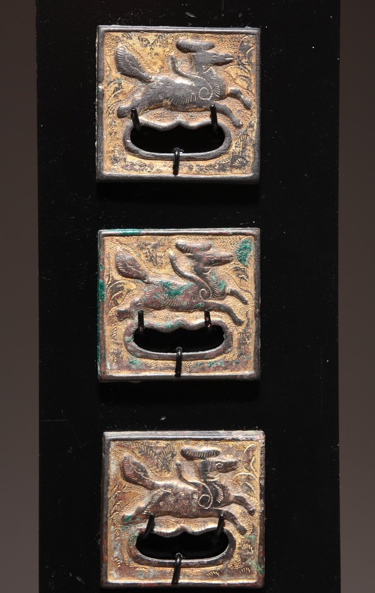 China, Liao Dynasty, Belt Bronze Plaques-photo-3