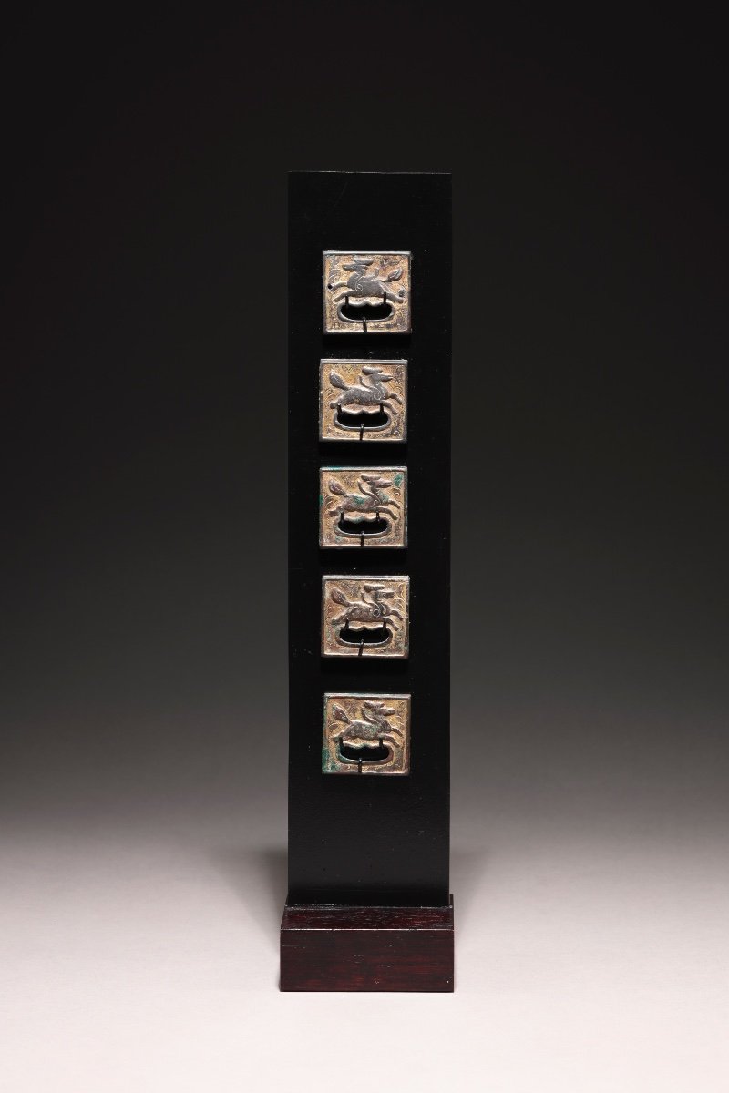 China, Liao Dynasty, Belt Bronze Plaques-photo-4