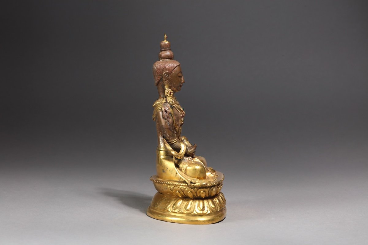 Buddha Amitayus Gilded Bronze-photo-3