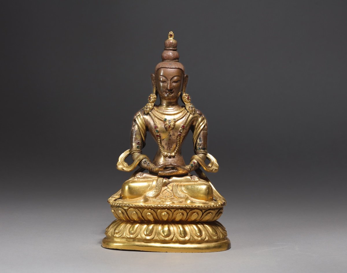 Bronze Doré Bouddha Amityus