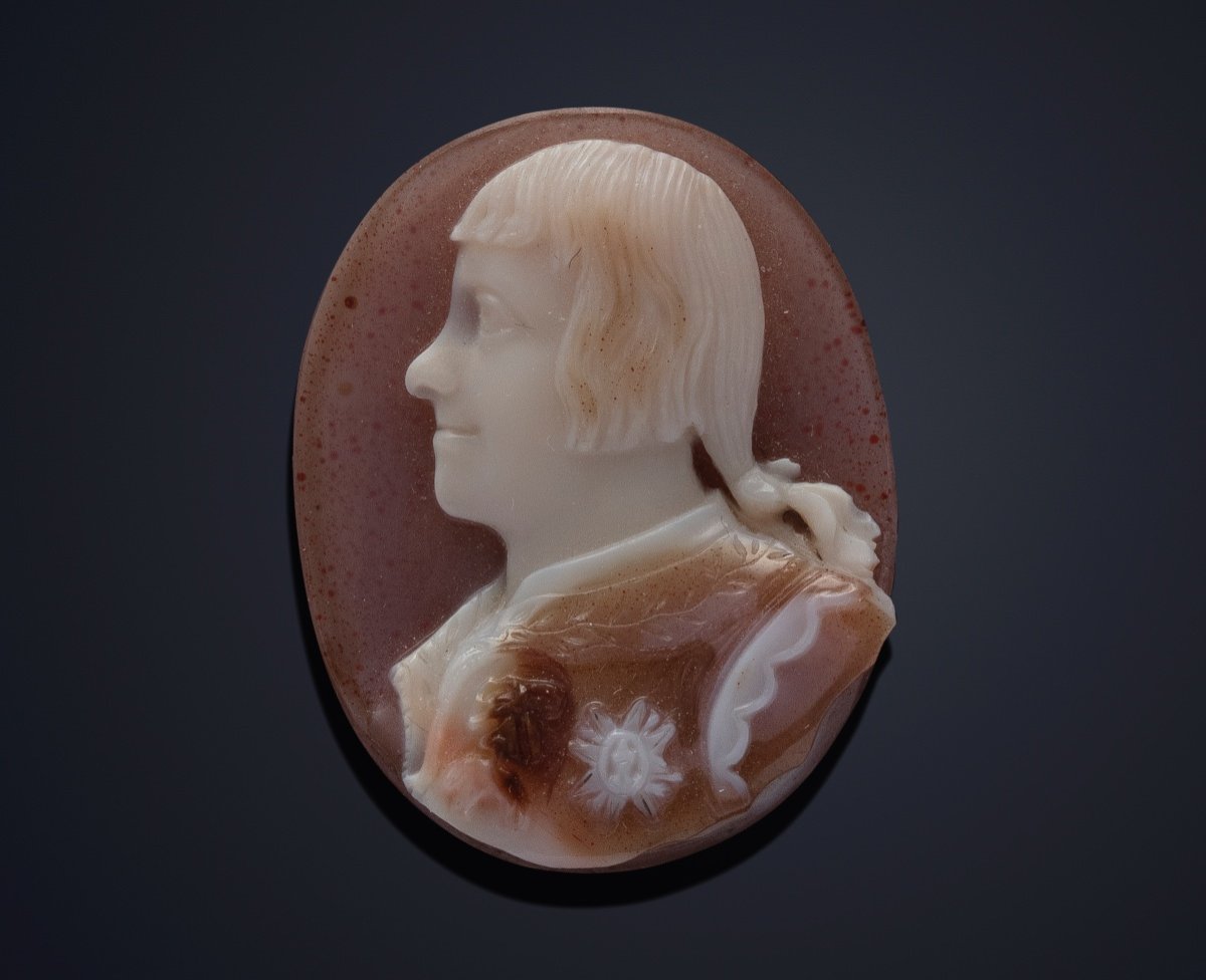 Camée Royal Espagnol En Agate, Portrait De Ferdinand Prince Des Asturies-photo-4