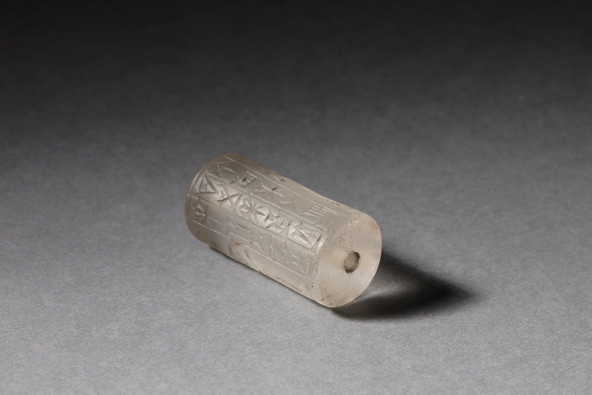 Crystal Cylinder Seal, Kassite Dynasty 16th-12th Century Bc-photo-2