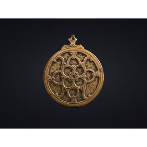 Chiseled Bronze Medallion (astrolabe?)