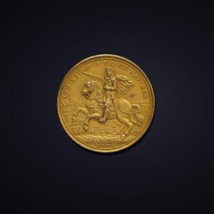 Médaille En Bronze Doré, Louis XIV