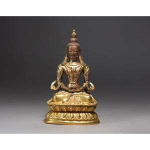 Bronze Doré Bouddha Amityus