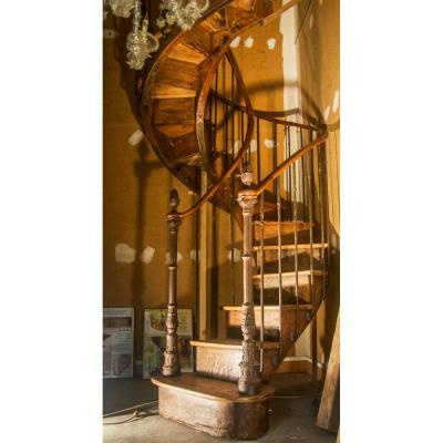 Staircase In Oak XIXth Century