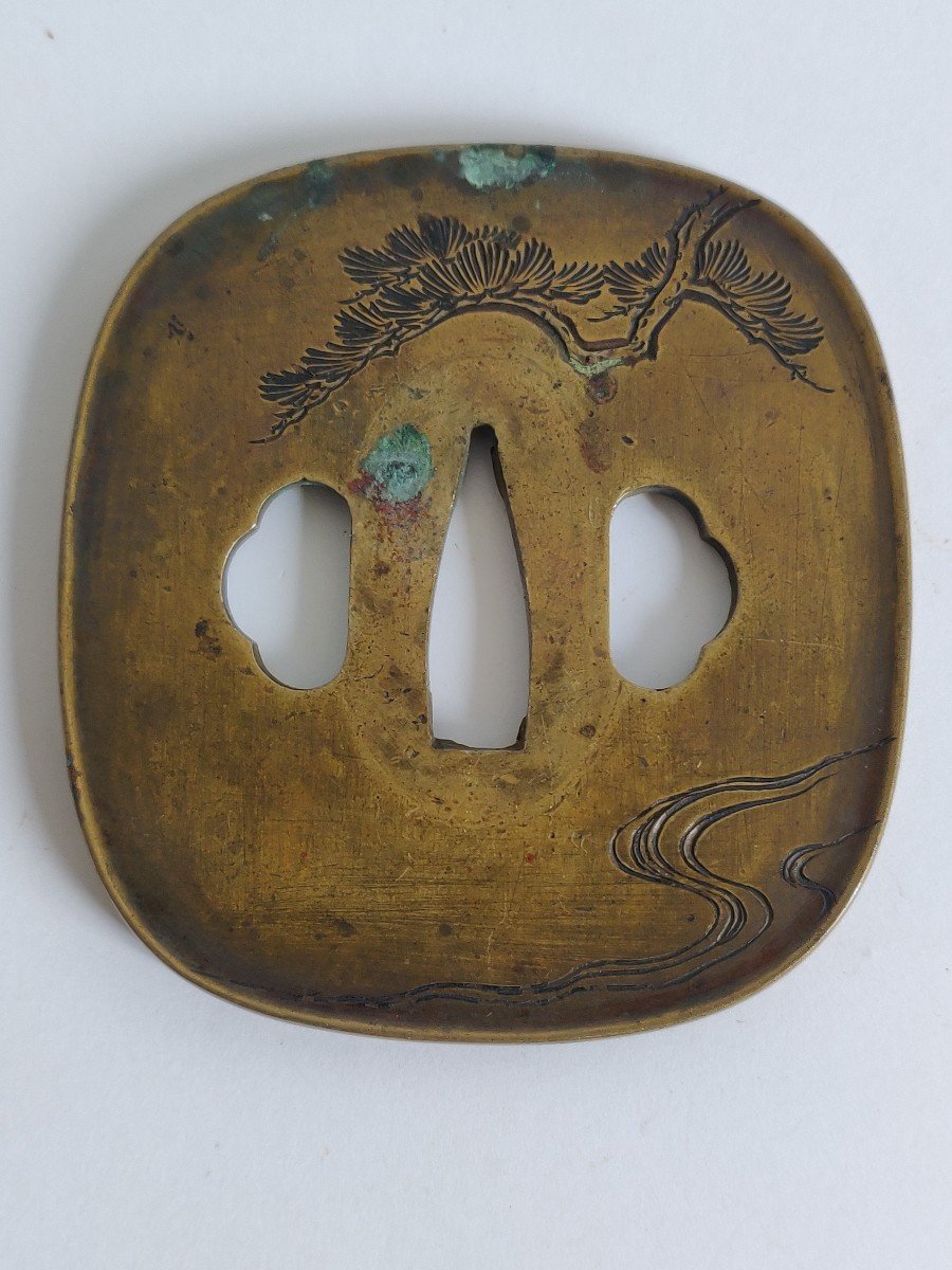 Sentoku Tsuba With Horses Decoraration-photo-2