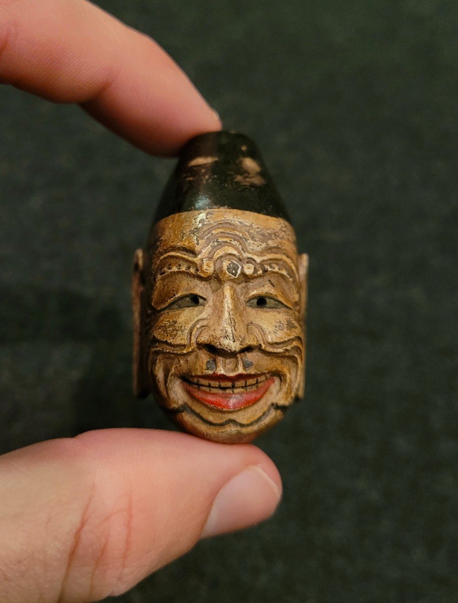 Netsuke - Masque De Gigaku - Bois - Japon - XIXème-photo-2