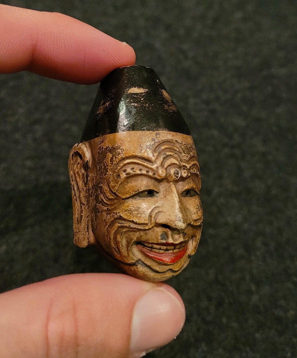 Netsuke - Masque De Gigaku - Bois - Japon - XIXème