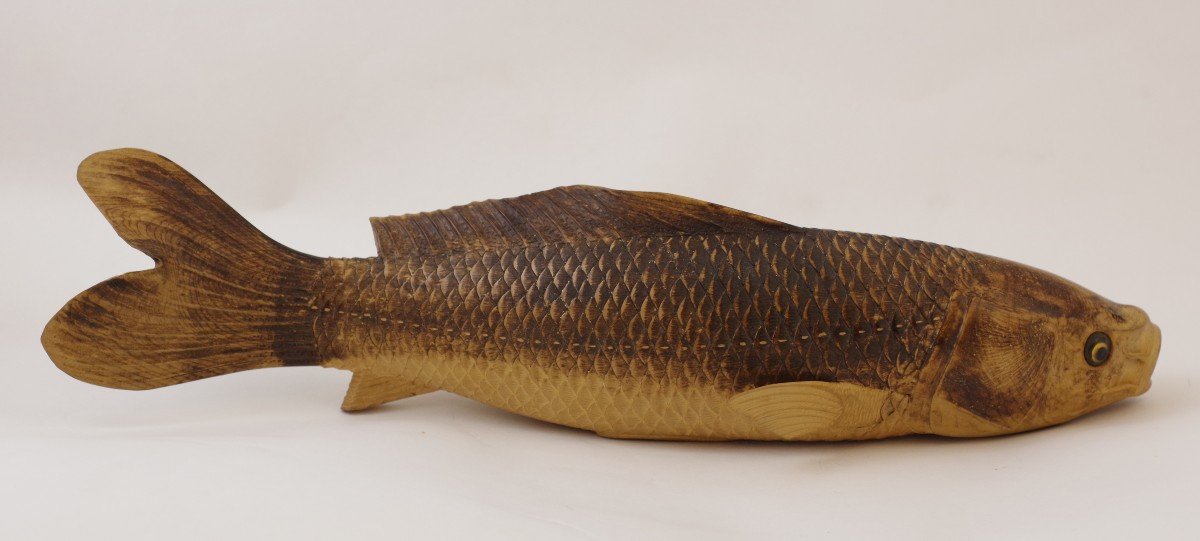 Superb Carp In Carved Boxwood-photo-2