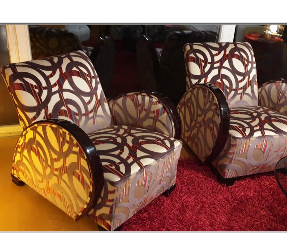 Pair Of Art Deco Club Armchairs