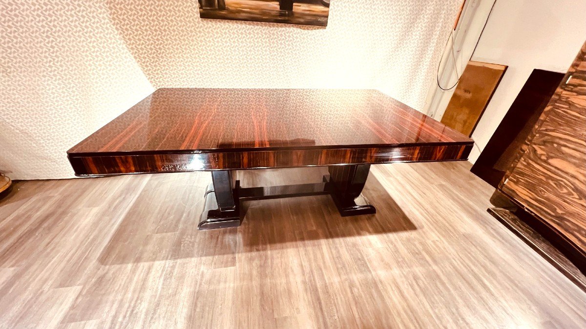 Art Deco Dining Table In Macassar Ebony