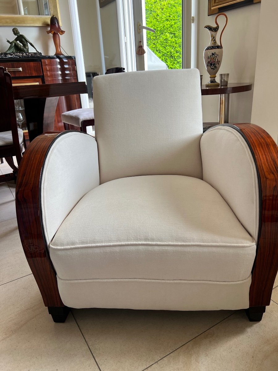 Pair Of Art Deco Rosewood Armchairs From Rio -photo-3