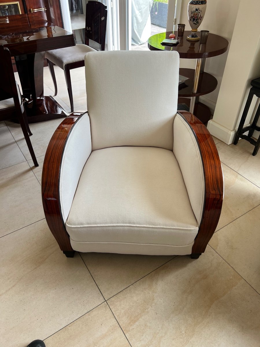 Pair Of Art Deco Rosewood Armchairs From Rio -photo-2