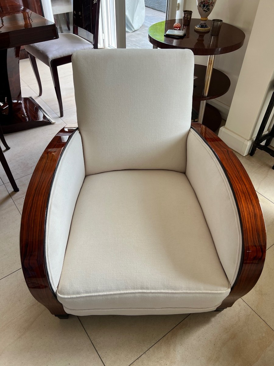 Pair Of Art Deco Rosewood Armchairs From Rio -photo-3