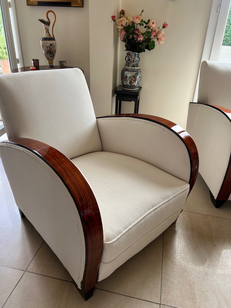 Pair Of Art Deco Rosewood Armchairs From Rio 