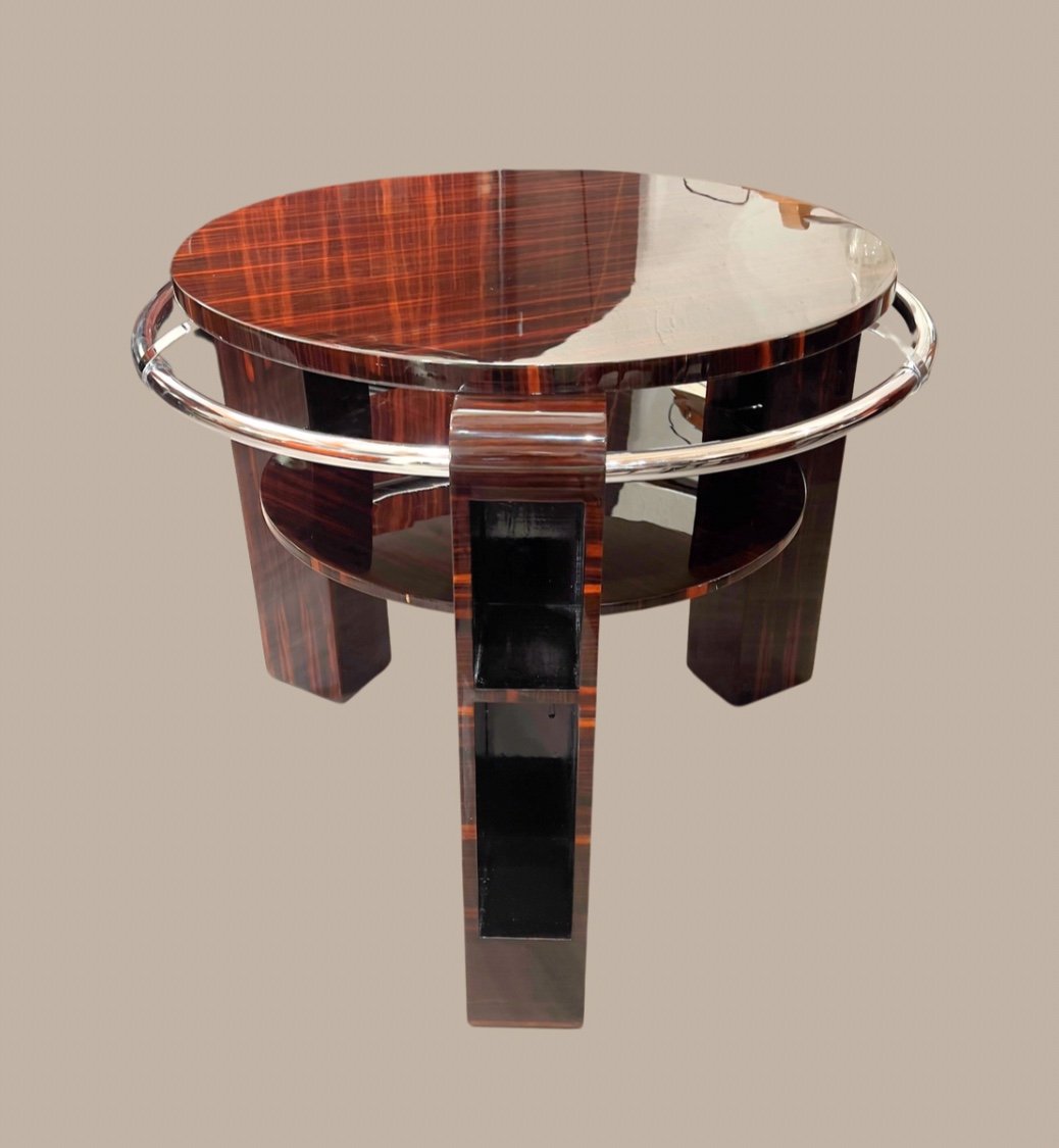 Art Deco Coffee Table In Macassar Ebony-photo-3