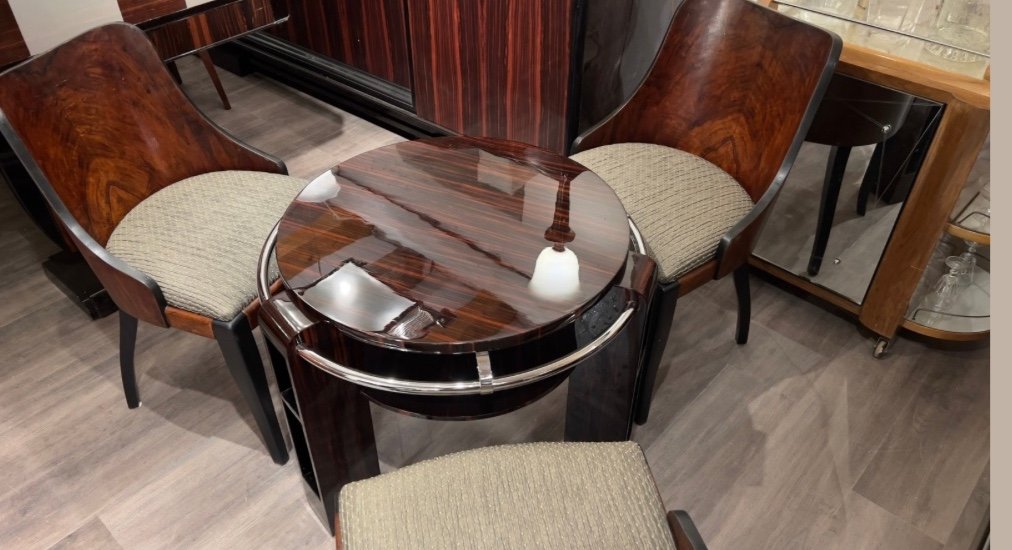 Art Deco Coffee Table In Macassar Ebony-photo-1