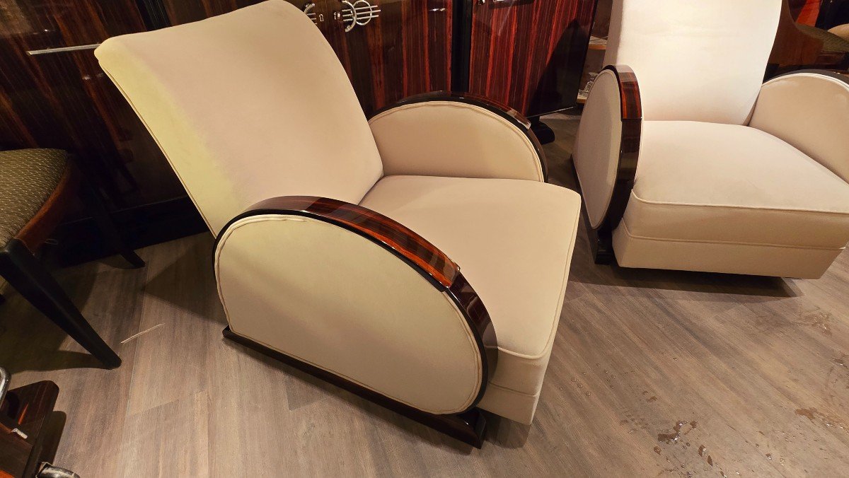 Art Deco Armchairs (pair) Macassar Ebony-photo-1