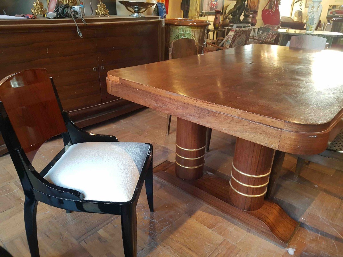 Art Deco Dining Table In Rio Rosewood-photo-3