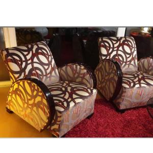 Paire De Fauteuils Club Art Deco