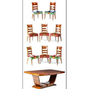 Art Deco Dining Room 8 Chairs And Table 