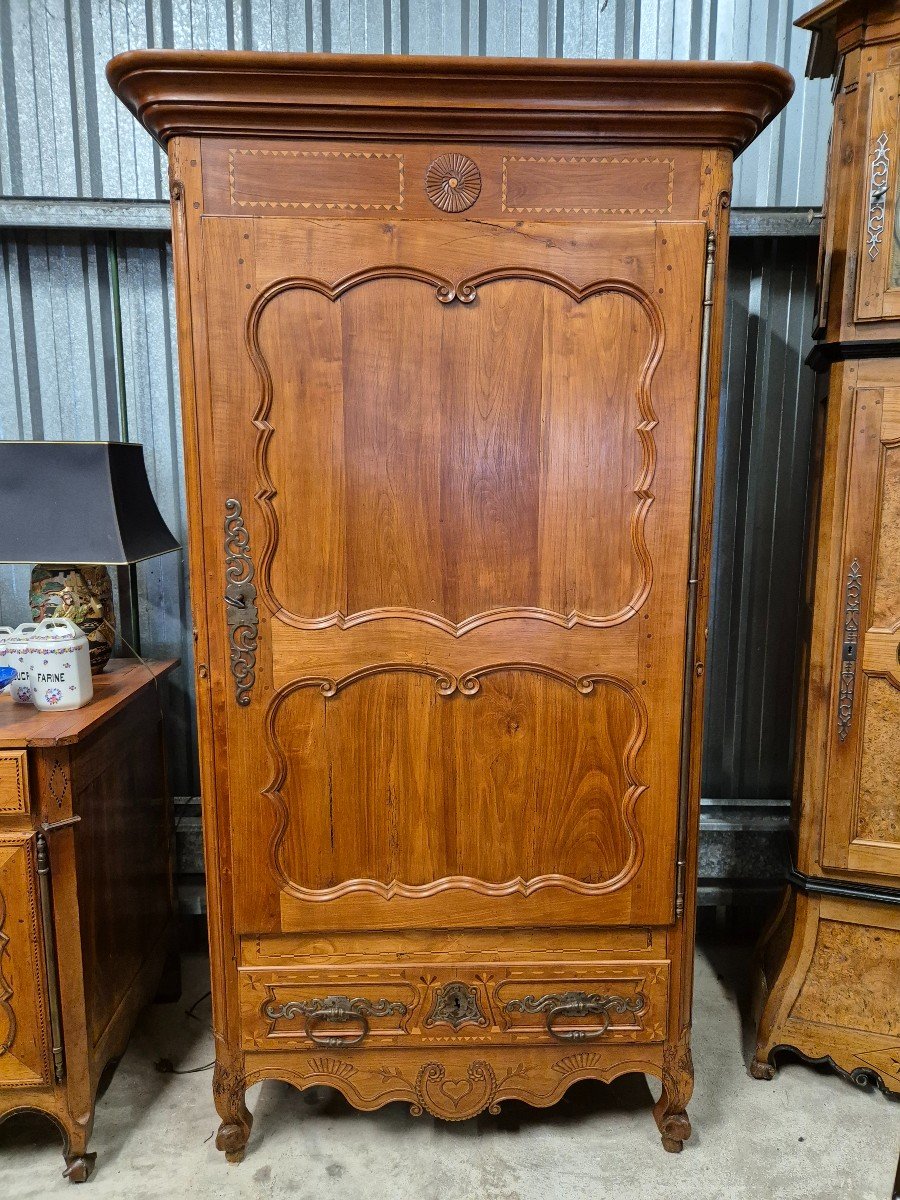 Bonnetiere Cabinet Door Medallions 19th Century Wood 227 Cm