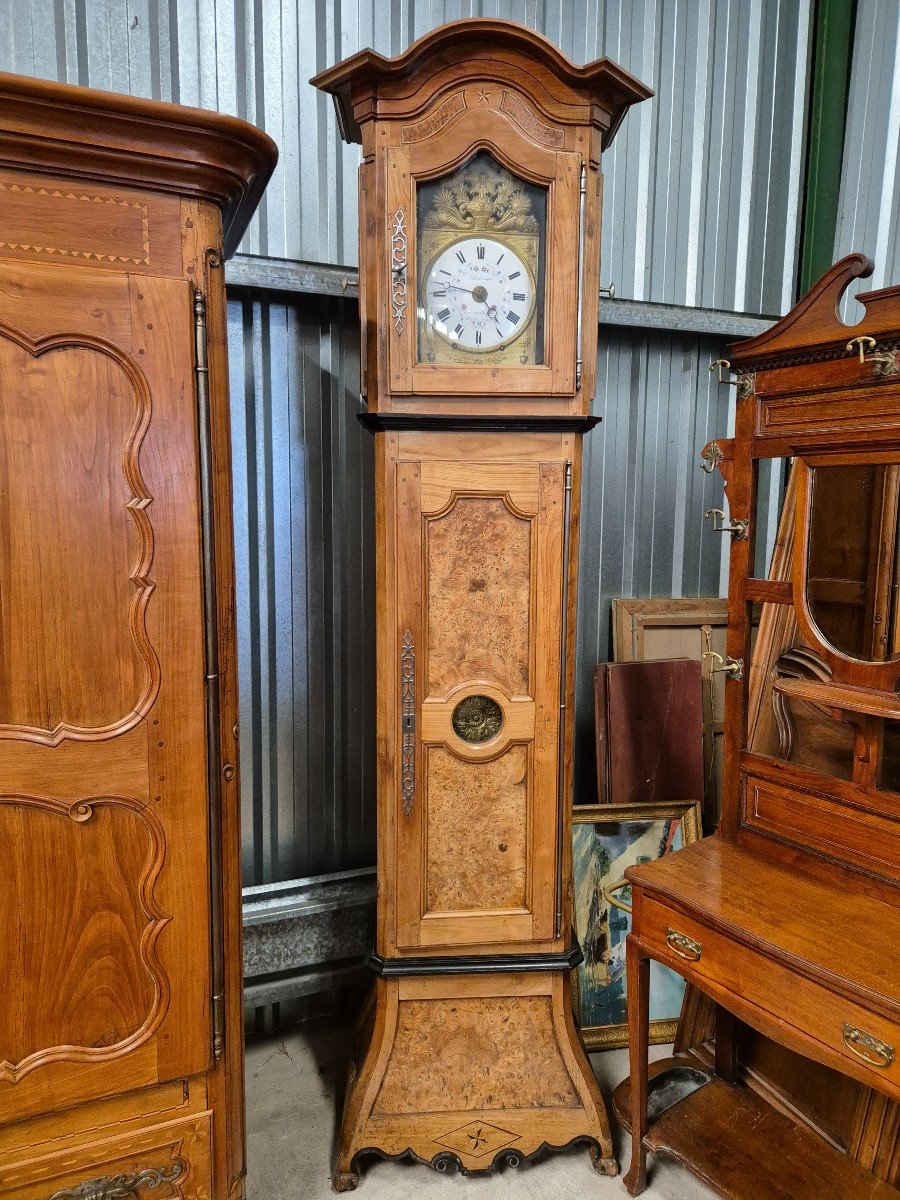 Pendule De Parquet Comtoise Charentaise Mouvement Mensuel 19ème