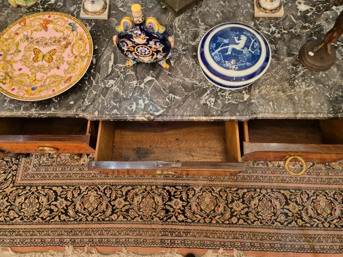 Transition Period Chest Of Drawers With Marquetry From The 18th Century-photo-3